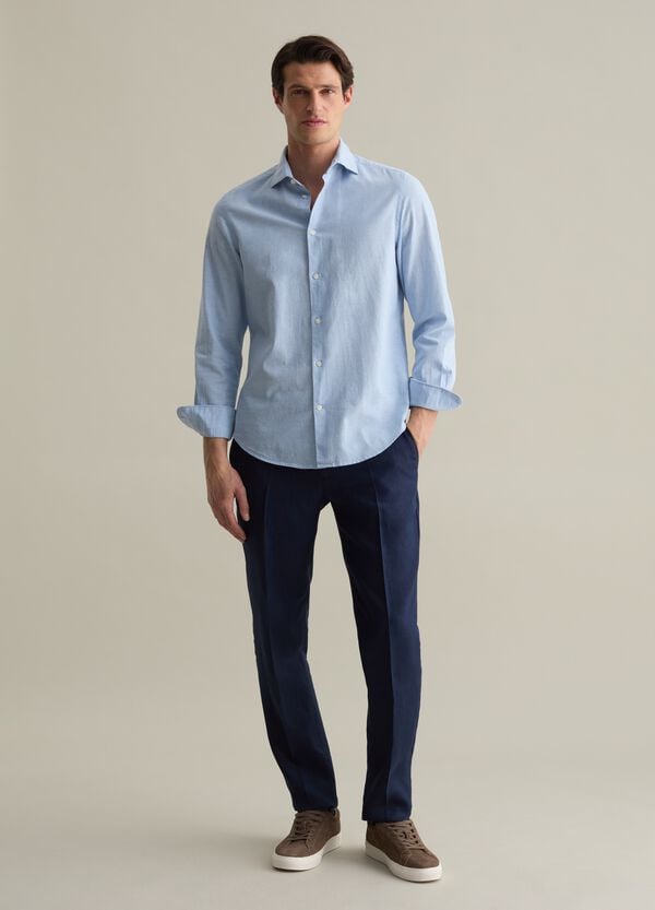 Ovs Camicia Regular Fit In Cotone E Lino