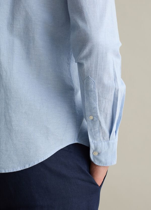 Ovs Camicia Regular Fit In Cotone E Lino