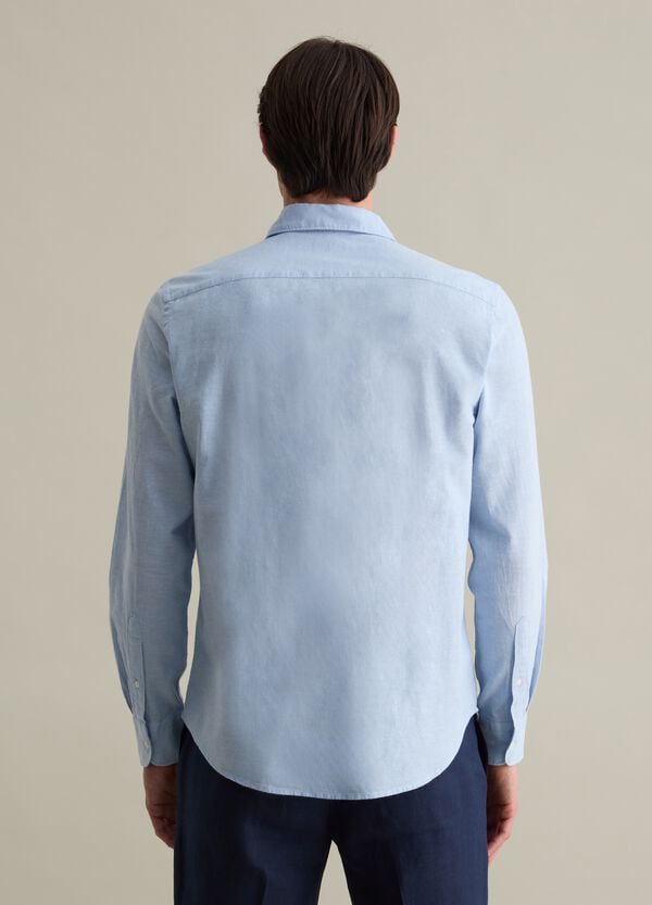 Ovs Camicia Regular Fit In Cotone E Lino