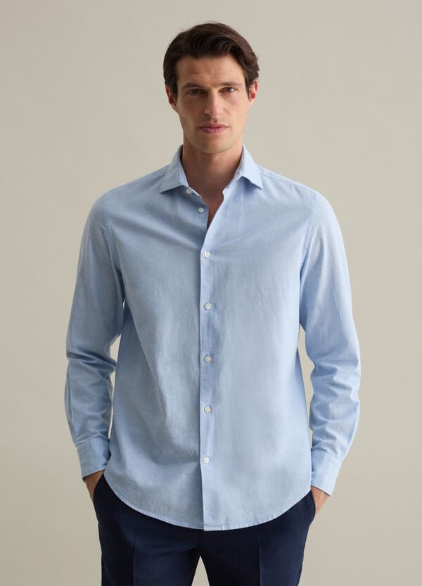 Ovs Camicia regular fit in cotone e lino