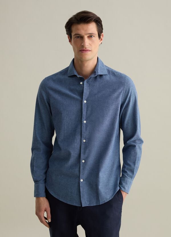 Ovs Camicia regular fit in cotone e lino