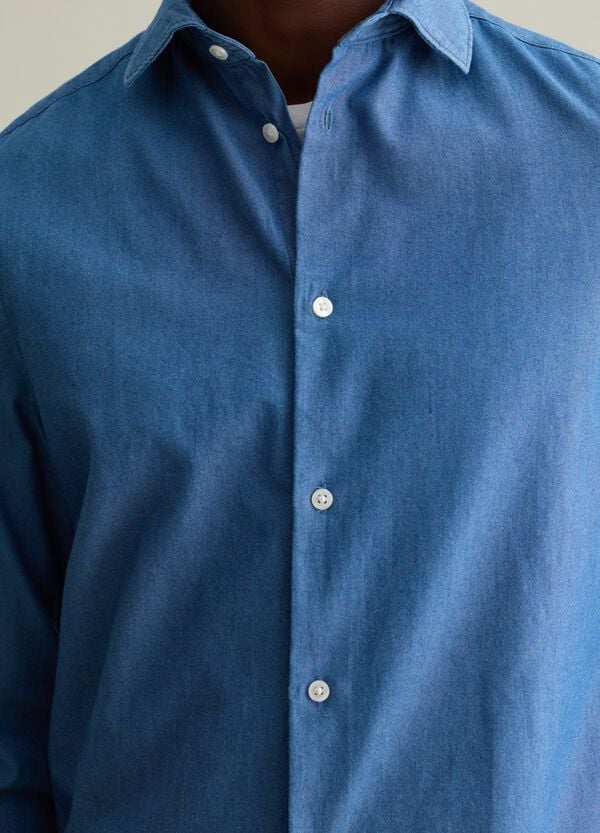Ovs Camicia Regular Fit In Denim Chambray