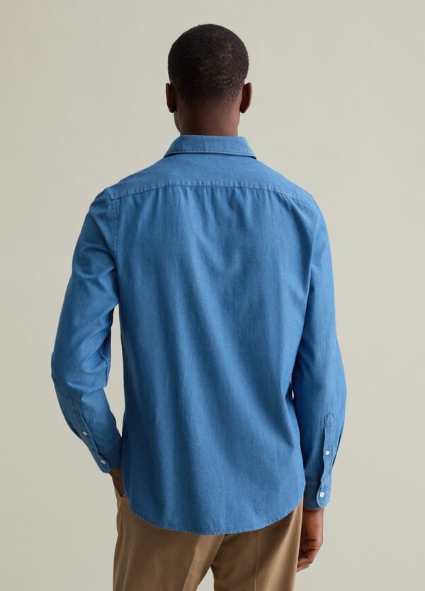 Ovs Camicia Regular Fit In Denim Chambray