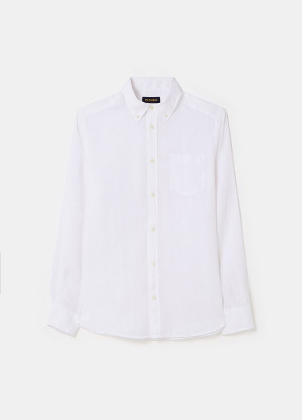 Ovs Camicia Regular Fit In Lino Button-down