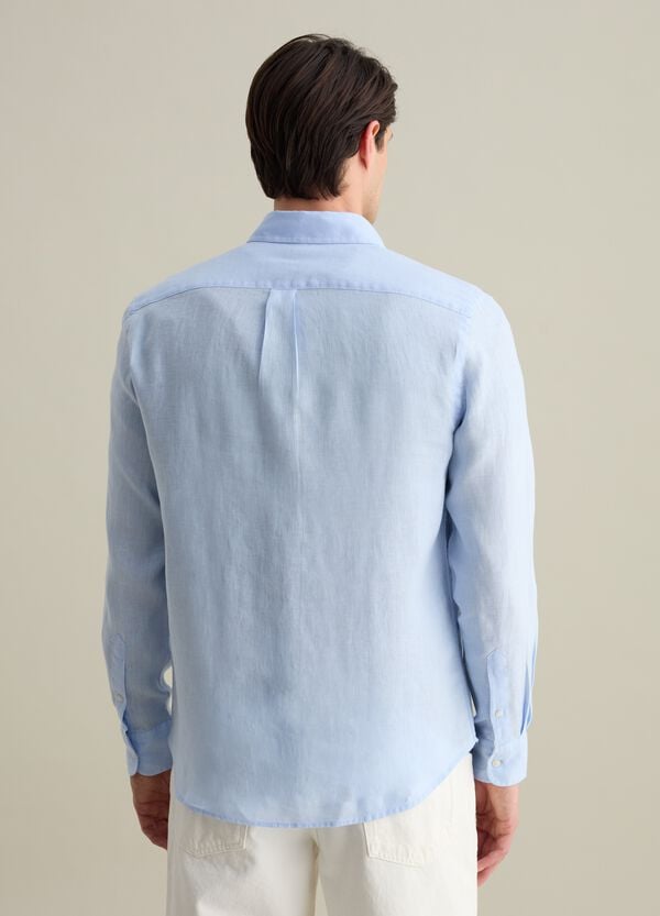 Ovs Camicia Regular Fit In Lino Con Tasca