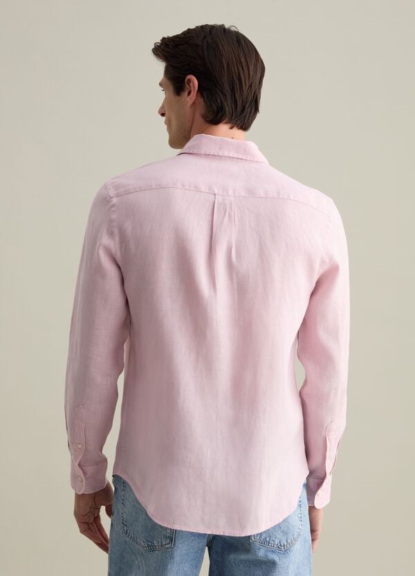 Ovs Camicia Regular Fit In Lino Con Tasca