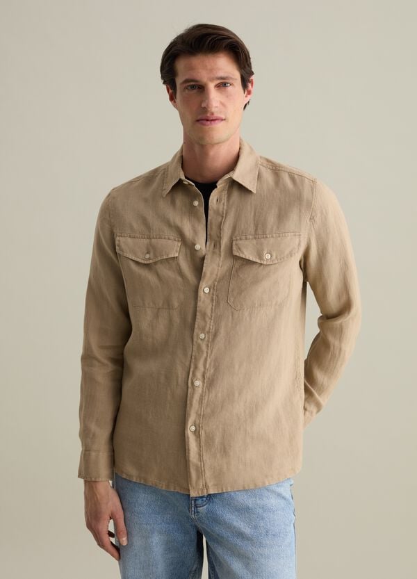 Ovs Camicia Regular Fit In Lino