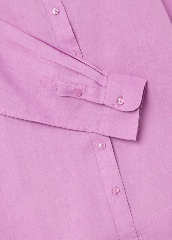 Ovs Camicia Regular Fit In Lino Rosa