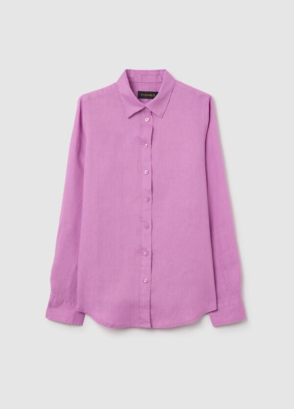 Ovs Camicia regular fit in lino rosa