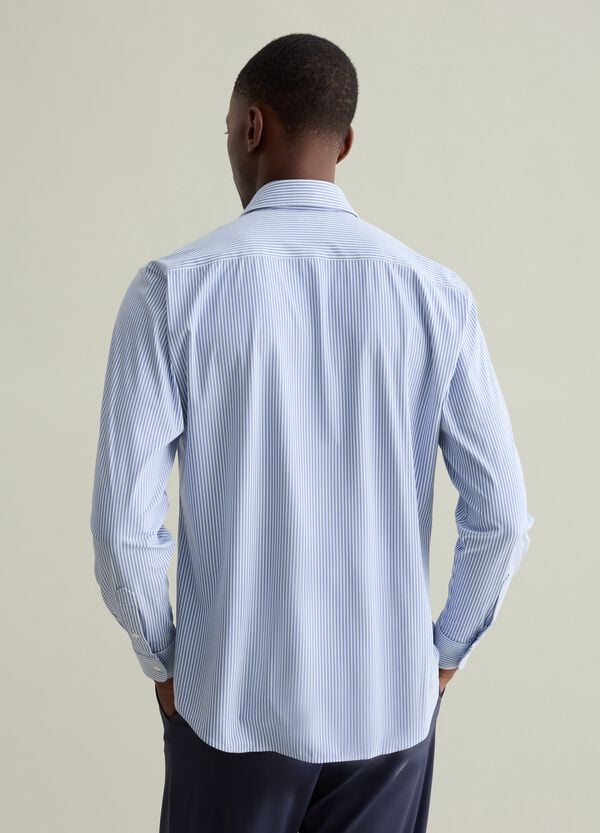 Ovs Camicia Regular Fit In Tessuto Tecnico A Righe