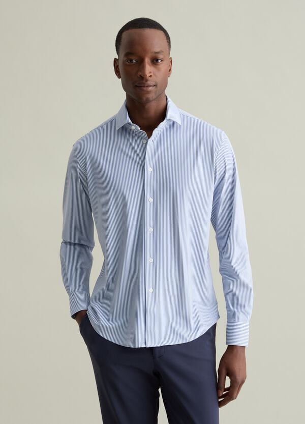 Ovs Camicia regular fit in tessuto tecnico a righe