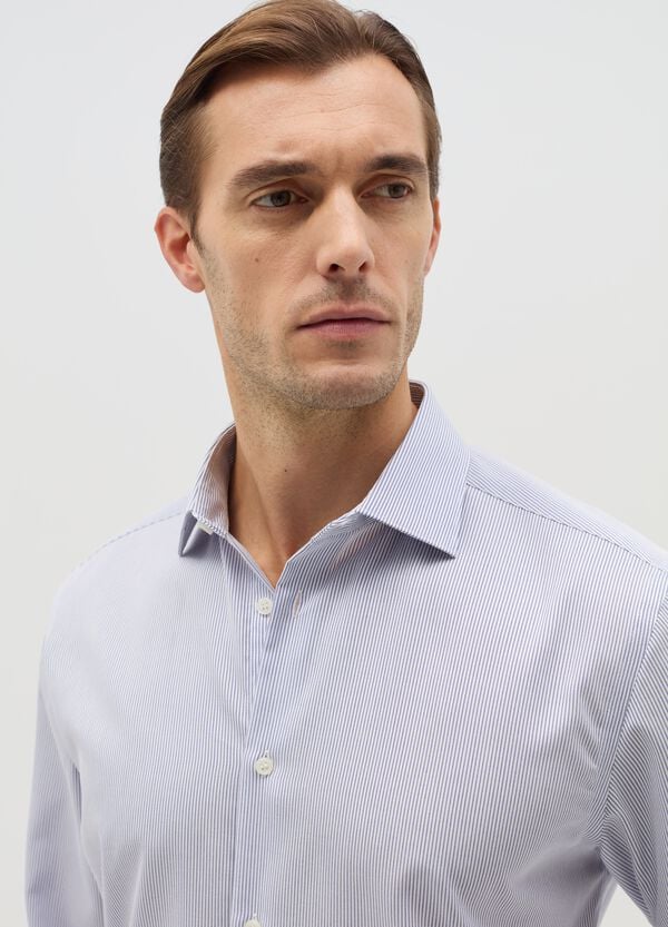 Ovs Camicia Regular Fit No Stiro A Righe Sottili