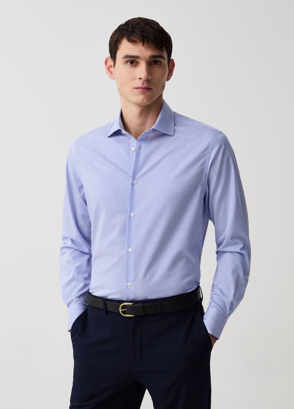 Ovs Camicia regular fit no stiro a righe sottili