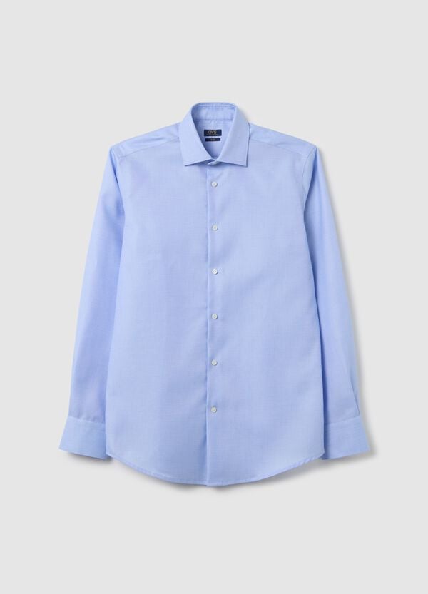 Ovs Camicia slim fit azzurra no stiro