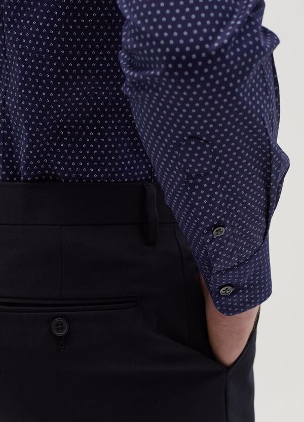 Ovs Camicia Slim Fit Con Micro Fantasia