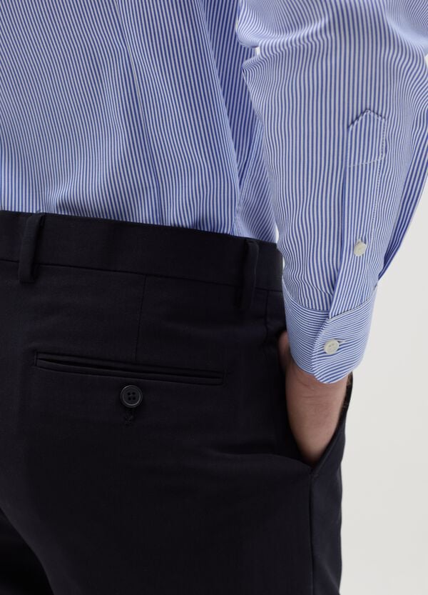 Ovs Camicia Slim Fit Easy Iron A Righe Sottili