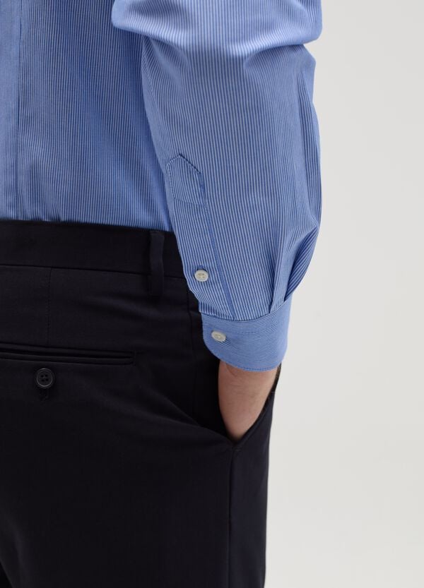Ovs Camicia Slim Fit Easy Iron A Righe Sottili