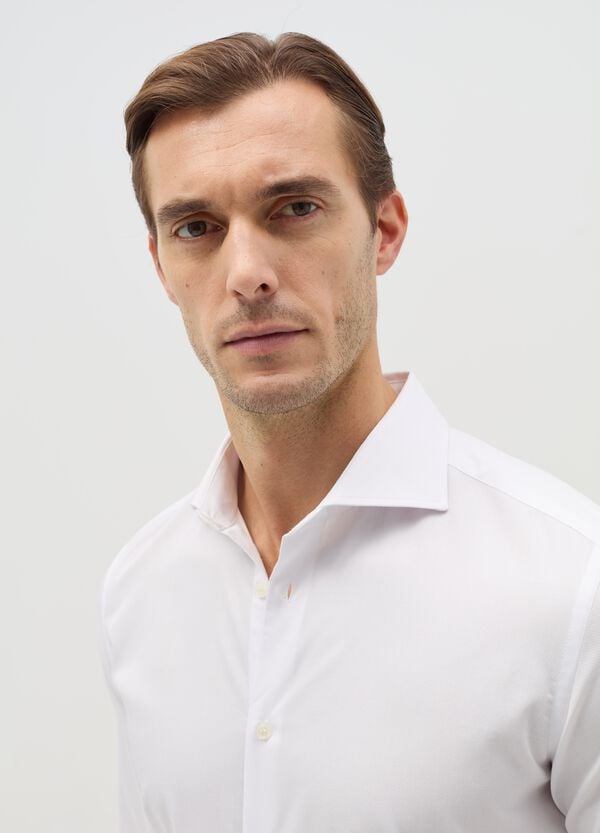 Ovs Camicia Slim Fit Easy Iron Bianco