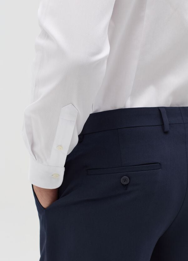 Ovs Camicia Slim Fit Easy Iron Bianco