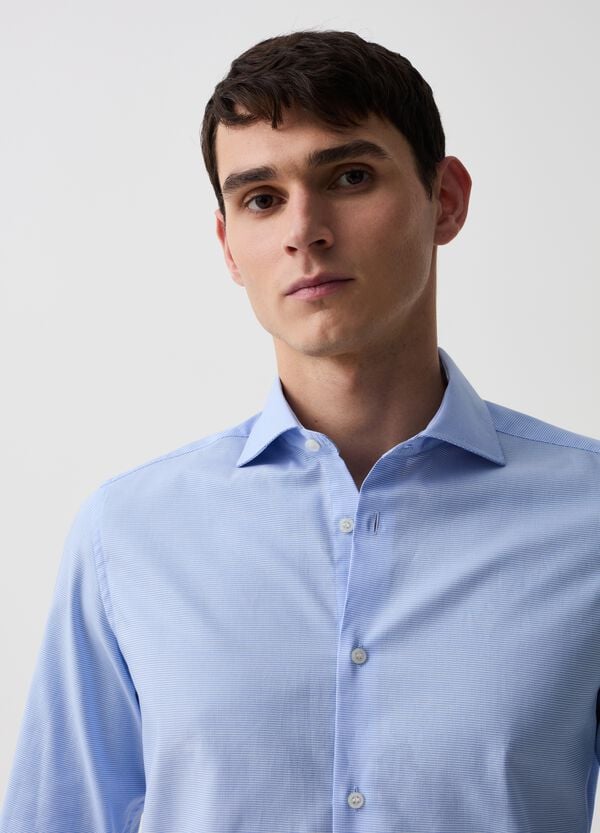 Ovs Camicia Slim Fit Easy Iron Con Micro Trama
