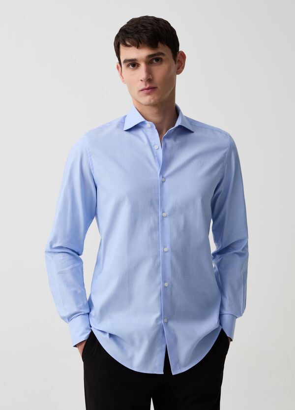 Ovs Camicia slim fit easy iron con micro trama