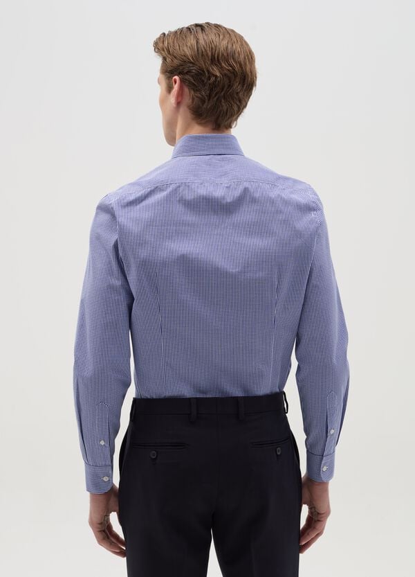 Ovs Camicia Slim Fit Easy Iron Micro Quadri