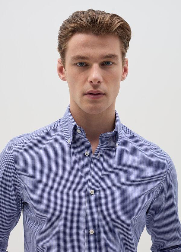 Ovs Camicia Slim Fit Easy Iron Micro Quadri