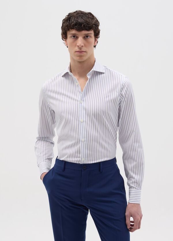Ovs Camicia slim fit no iron a righe