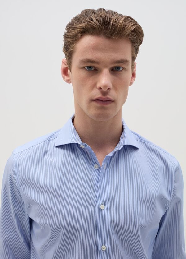 Ovs Camicia Slim Fit No Stiro A Righe Sottili