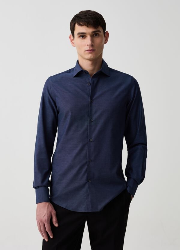 Ovs Camicia slim fit no stiro con micro trama