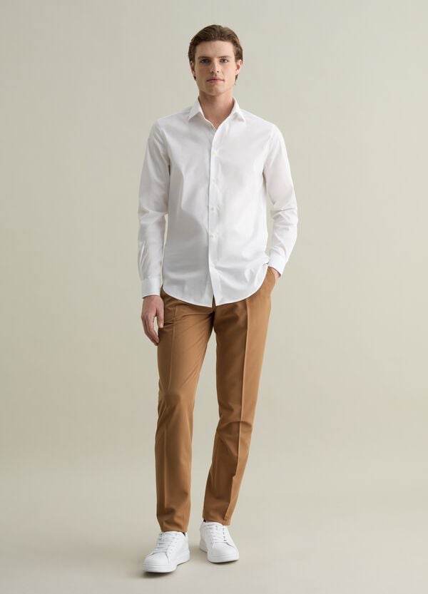 Ovs Camicia Slim Fit Stretch Tinta Unita