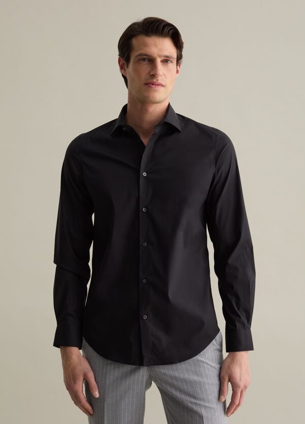 Ovs Camicia Slim Fit Stretch Tinta Unita