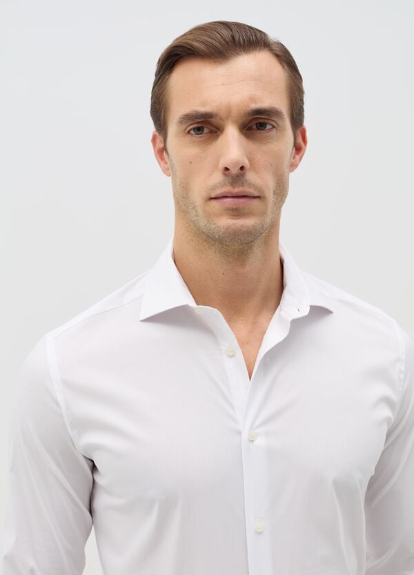 Ovs Camicia Slim Fit Stretch Tinta Unita