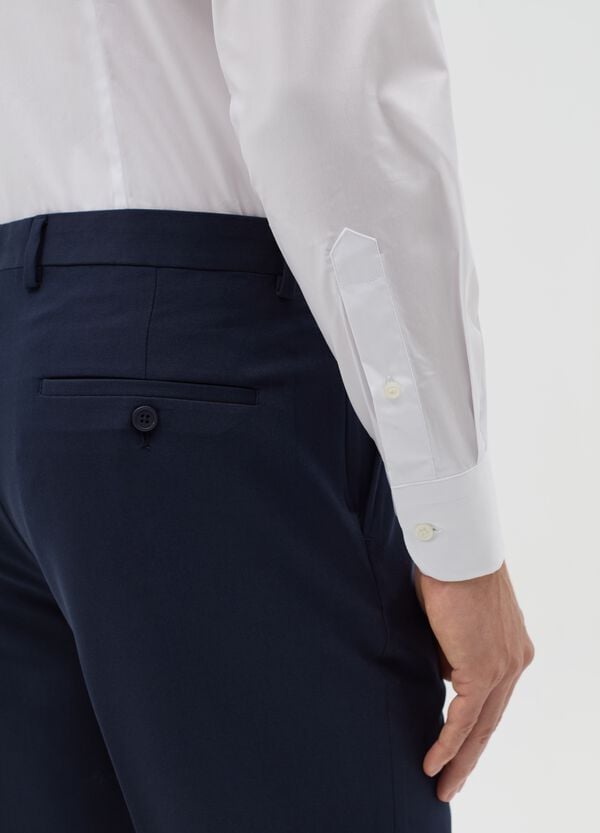 Ovs Camicia Slim Fit Stretch Tinta Unita