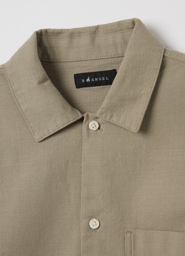 Ovs Camicia Verde A Maniche Corte In Cotone
