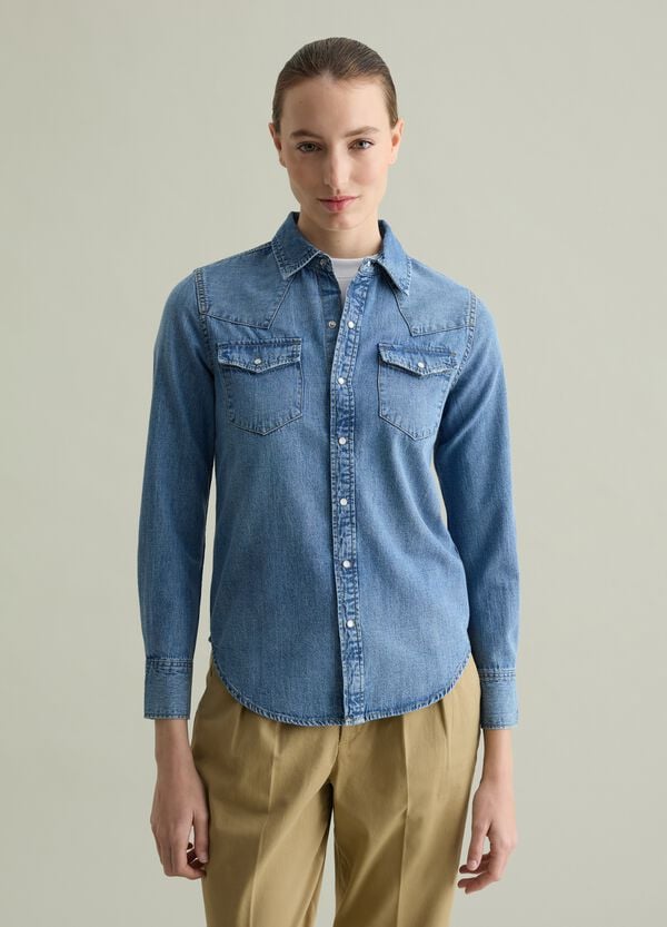 Ovs Camicia Western In Denim