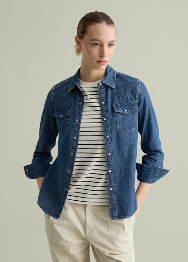 Ovs Camicia Western In Denim