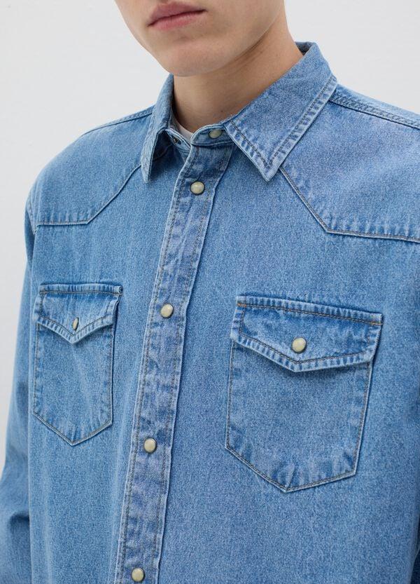 Ovs Camicia Western In Denim