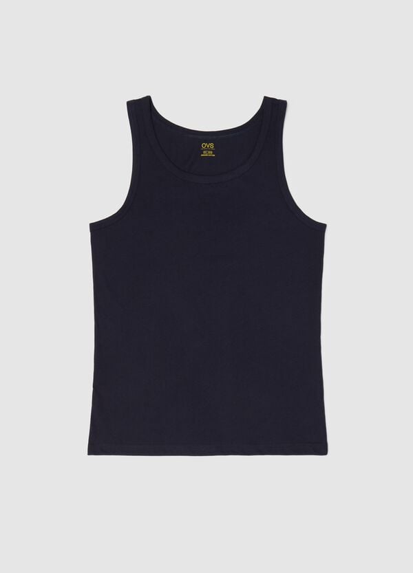 Ovs Canotta in cotone blu