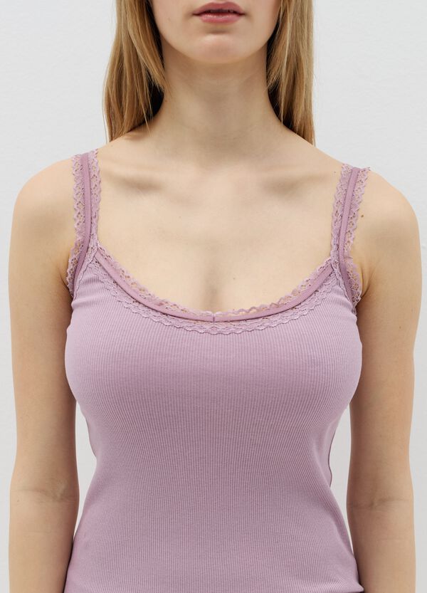 Ovs Canotta Intima A Costine Con Merletto
