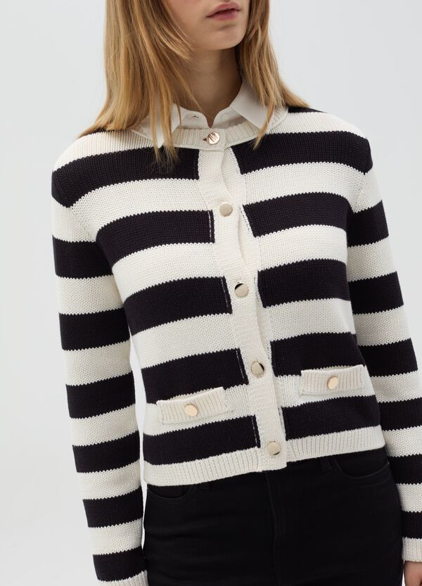Ovs Cardigan A Righe Con Bottoni Dorati