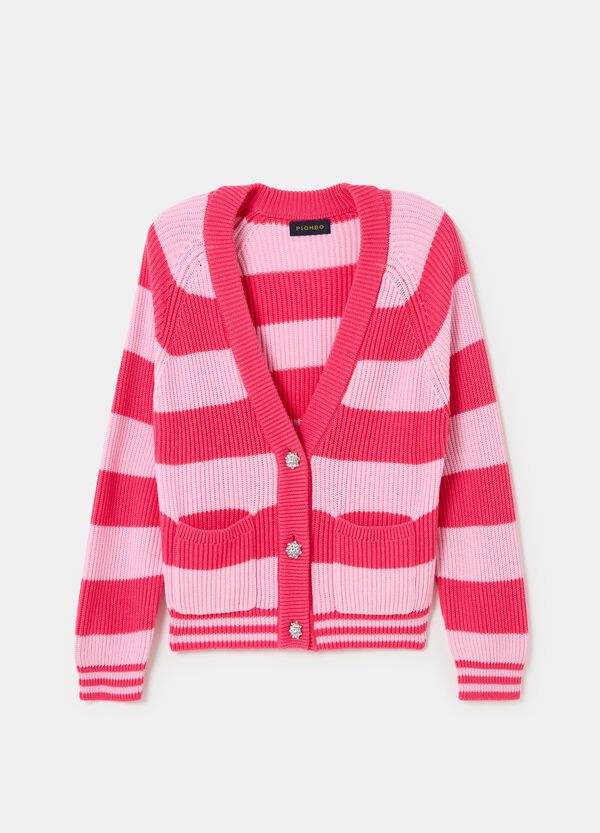 Ovs Cardigan A Righe Con Bottoni Gioiello