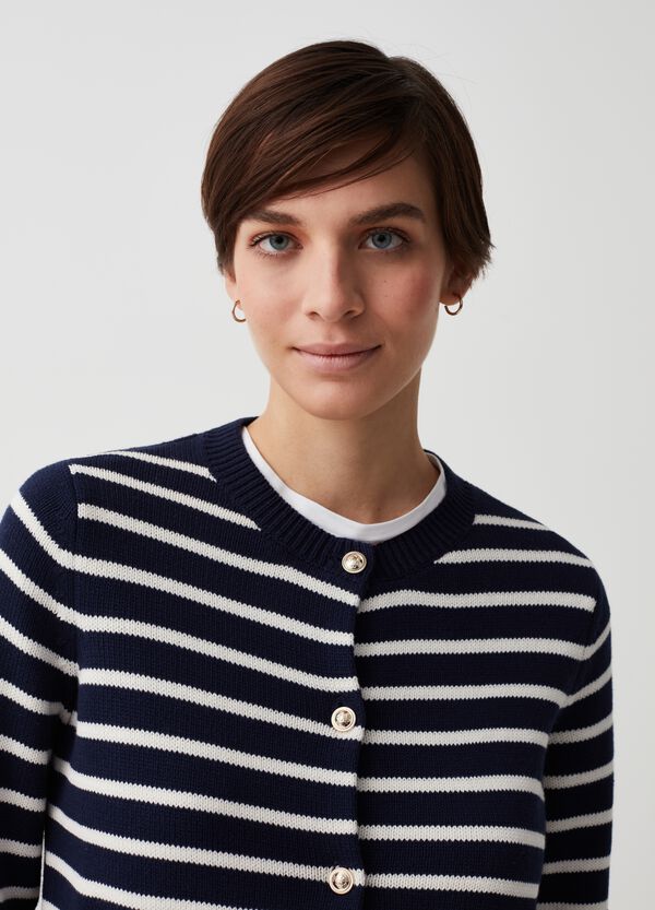 Ovs Cardigan A Righe Con Bottoni Lavorati