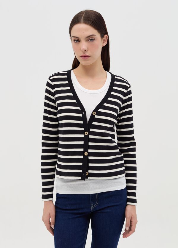 Ovs Cardigan a righe con scollo a V