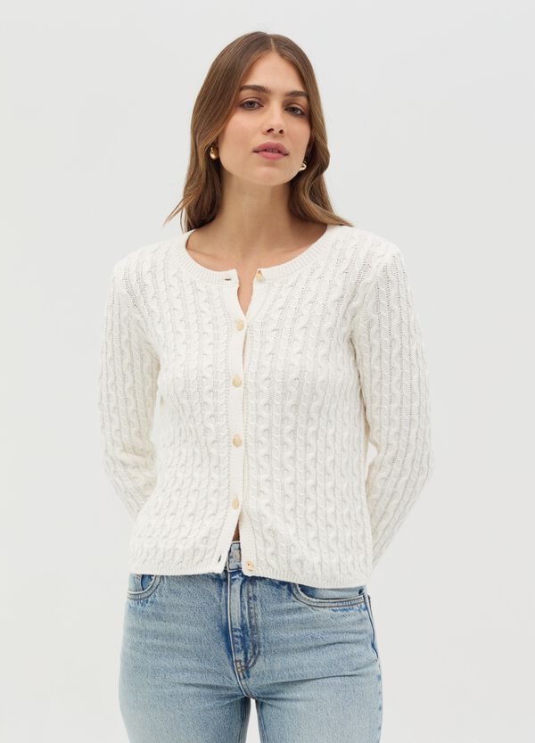 Ovs Cardigan a trecce con bottoni dorati