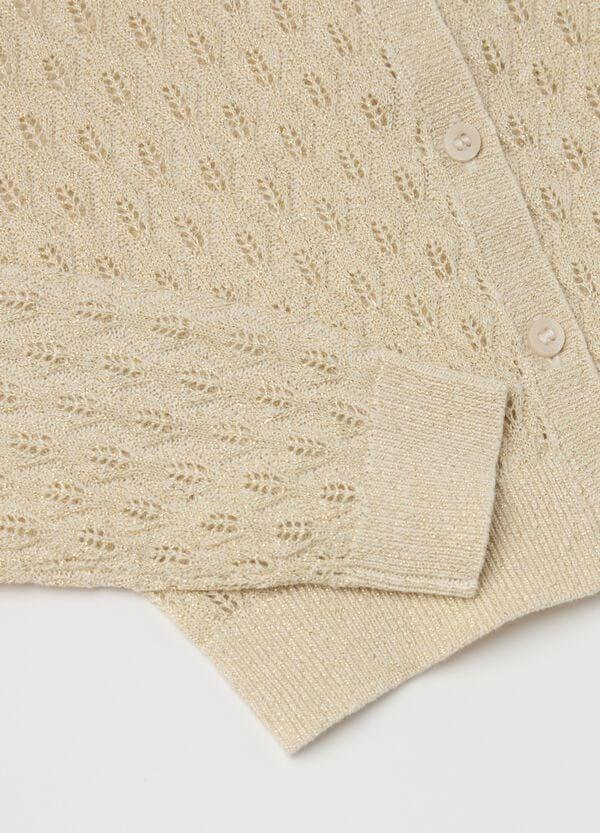 Ovs Cardigan Con Lurex Lavorazione Traforata