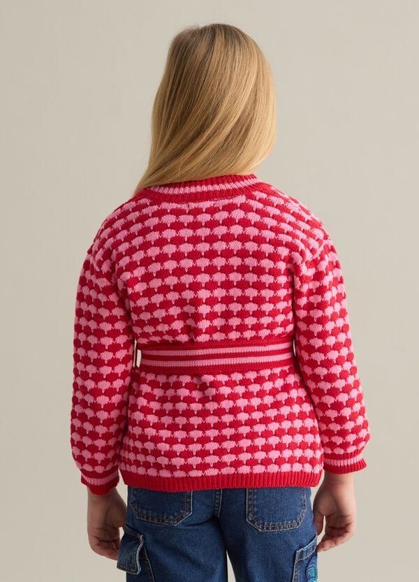 Ovs Cardigan Con Motivo Geometrico E Cintura