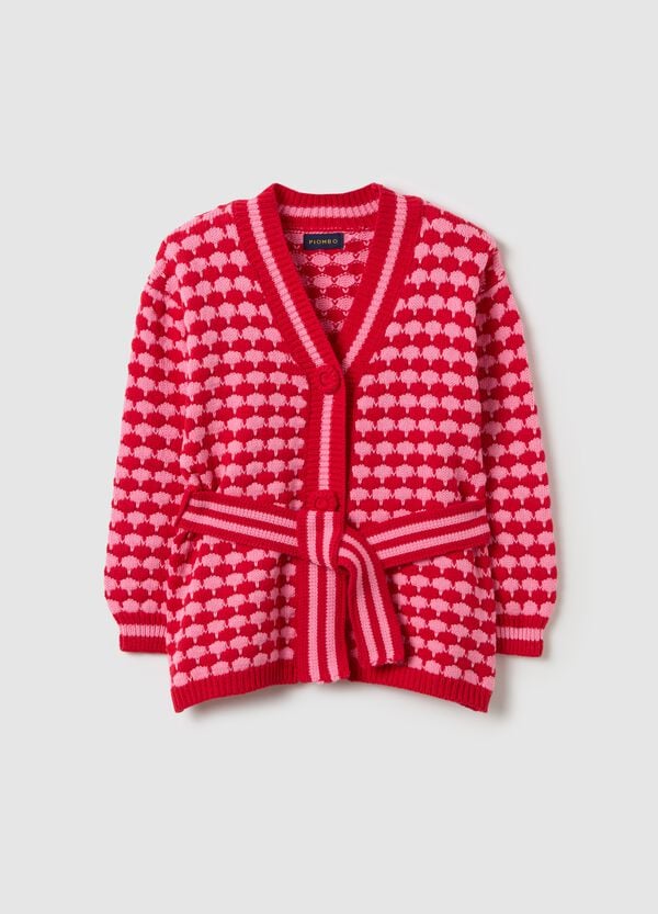 Ovs Cardigan Con Motivo Geometrico E Cintura