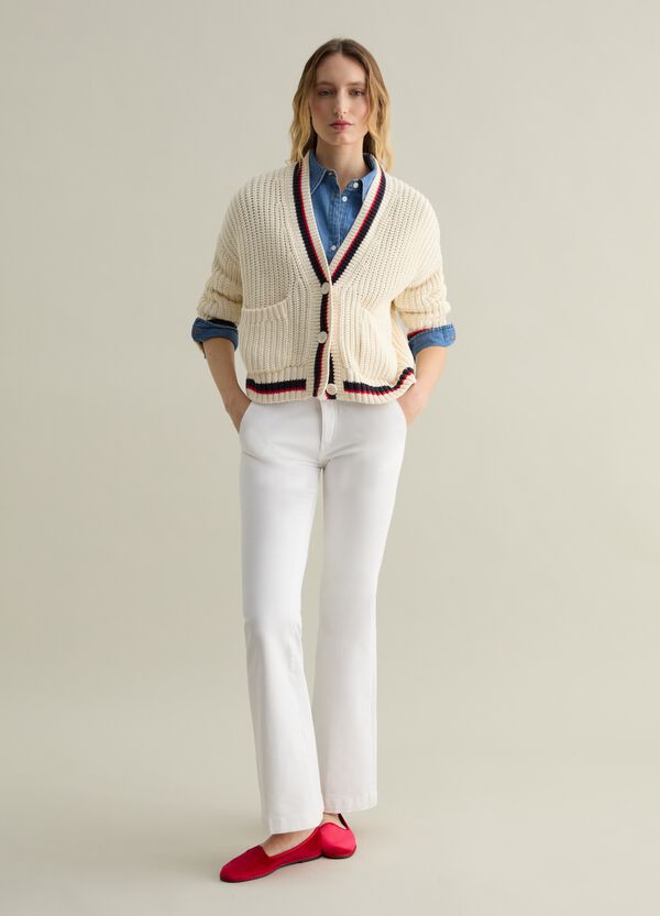 Ovs Cardigan Con Profili A Contrasto