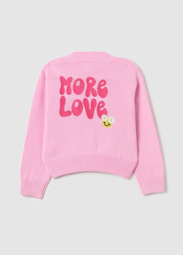 Ovs Cardigan Con Scollo A V E Ricamo "More Love"